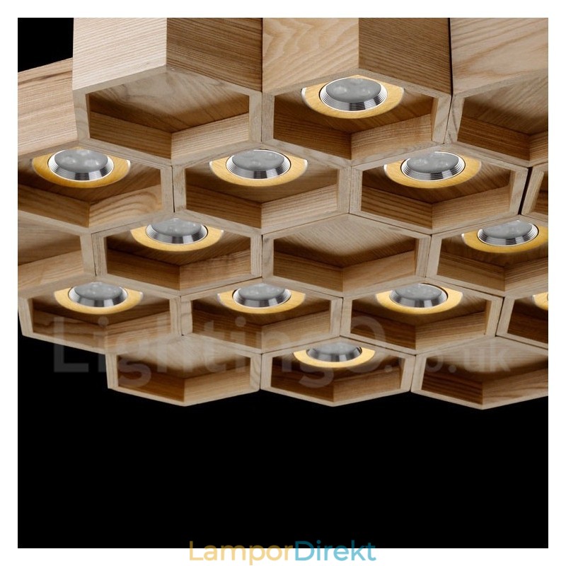 12 Ljus Trä Modern Contemporary Pendellampa