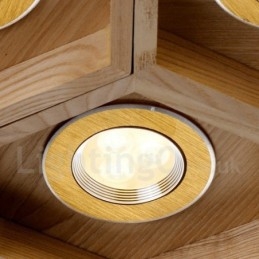 12 Ljus Trä Modern Contemporary Pendellampa