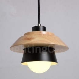 Metall Trä 1 Ljus Taklampa