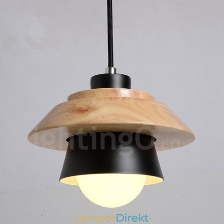 Metall Trä 1 Ljus Taklampa Metall Trä 1 Ljus Taklampa