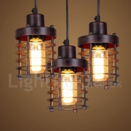 1 Ljus Retro Vintage Koppar Taklampa