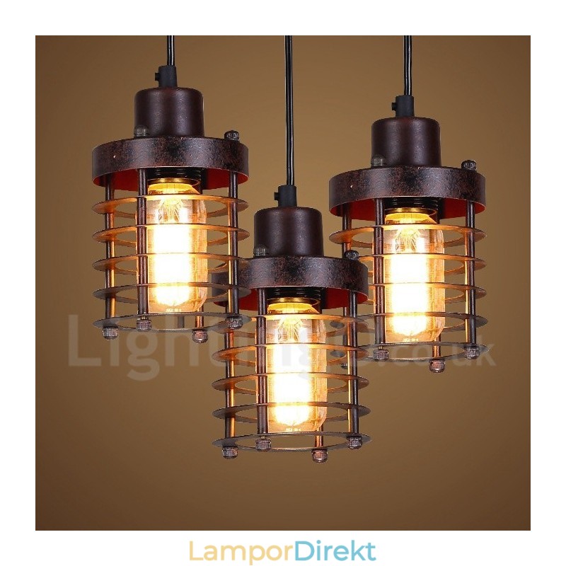 1 Ljus Retro Vintage Koppar Taklampa