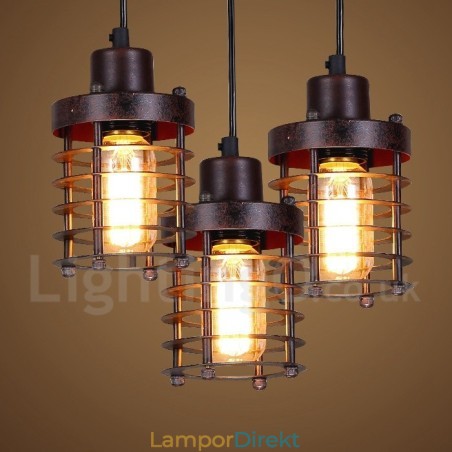 1 Ljus Retro Vintage Koppar Taklampa