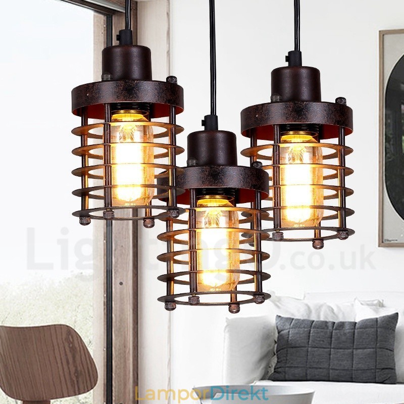 1 Ljus Retro Vintage Koppar Taklampa