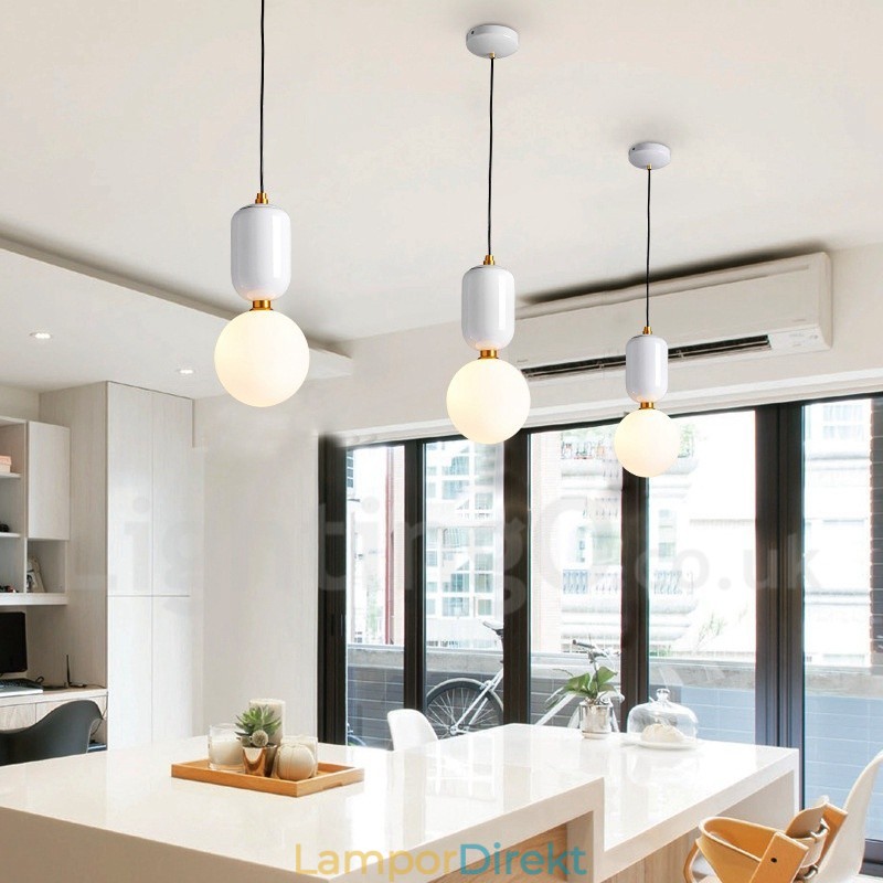 Modern Och Modern Taklampa Med Glasskärm