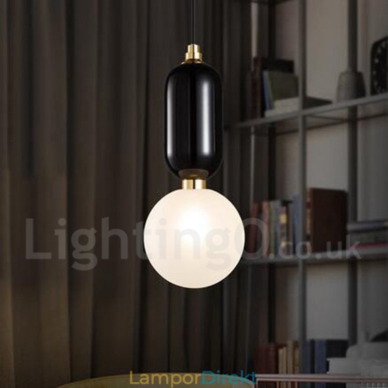 Modern Och Modern Taklampa Med Glasskärm