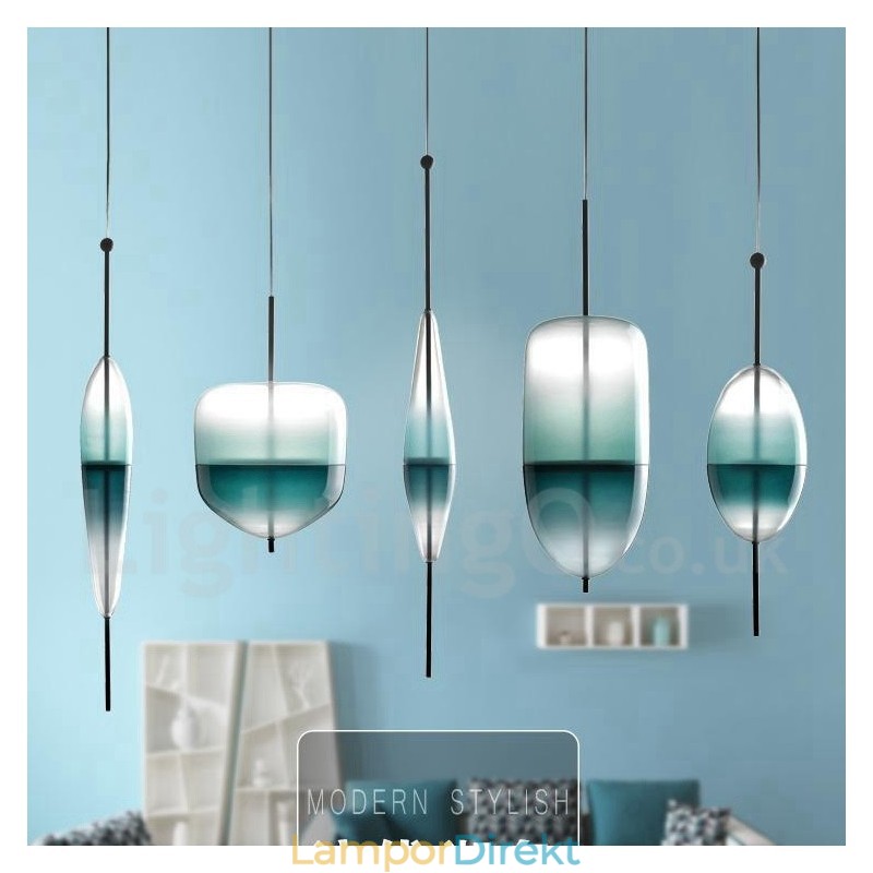 Modern Och Modern Gradientfärg Taklampa Med Glasskärm