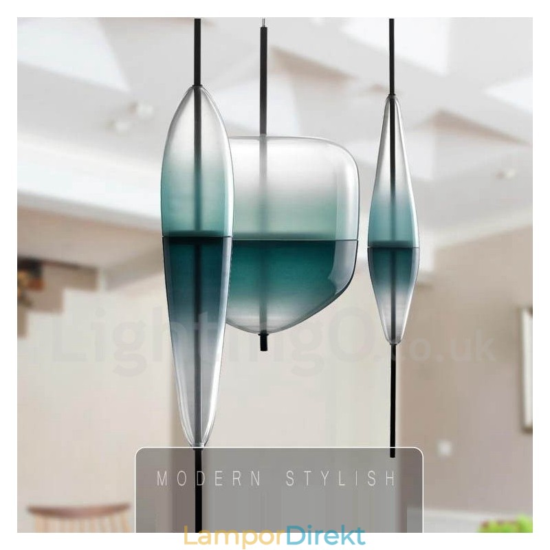 Modern Och Modern Gradientfärg Taklampa Med Glasskärm