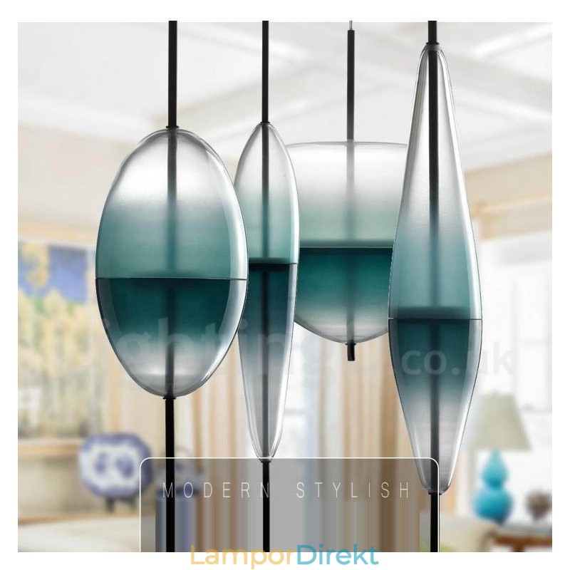 Modern Och Modern Gradientfärg Taklampa Med Glasskärm