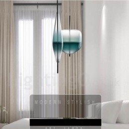 Modern Och Modern Gradientfärg Taklampa Med Glasskärm