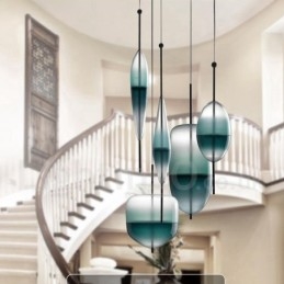 Modern Och Modern Gradientfärg Taklampa Med Glasskärm