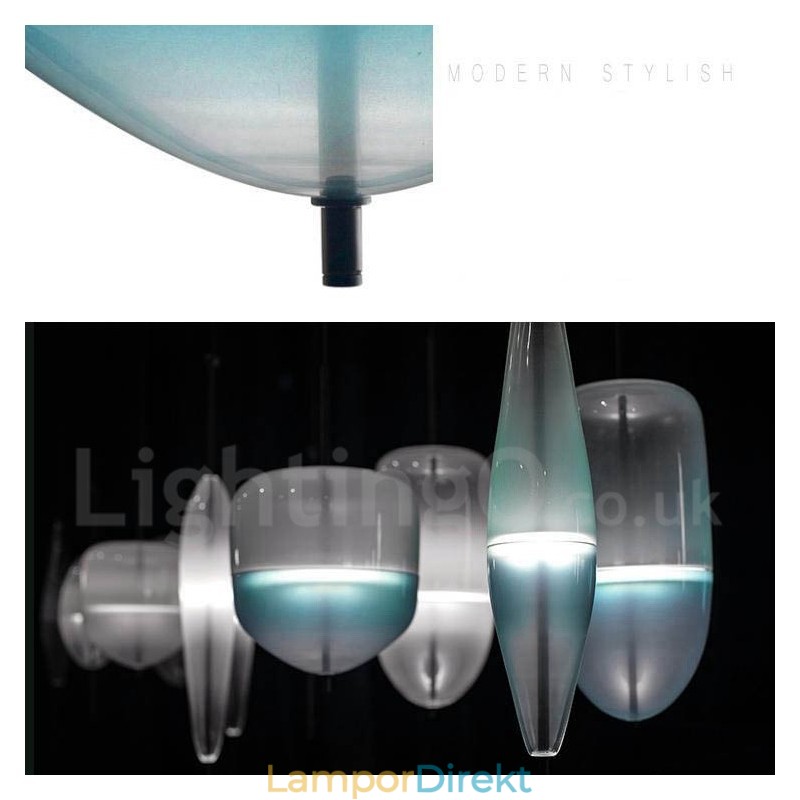 Modern Och Modern Gradientfärg Taklampa Med Glasskärm