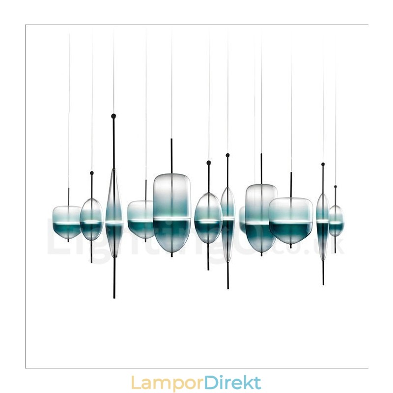 Modern Och Modern Gradientfärg Taklampa Med Glasskärm