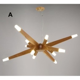 Modern Contemporary Wood 12 Light Pendellampa