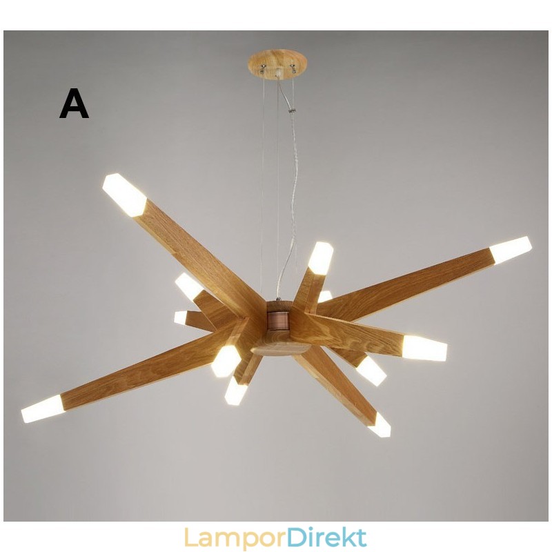 Modern Contemporary Wood 12 Light Pendellampa