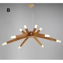Modern Contemporary Wood 12 Light Pendellampa