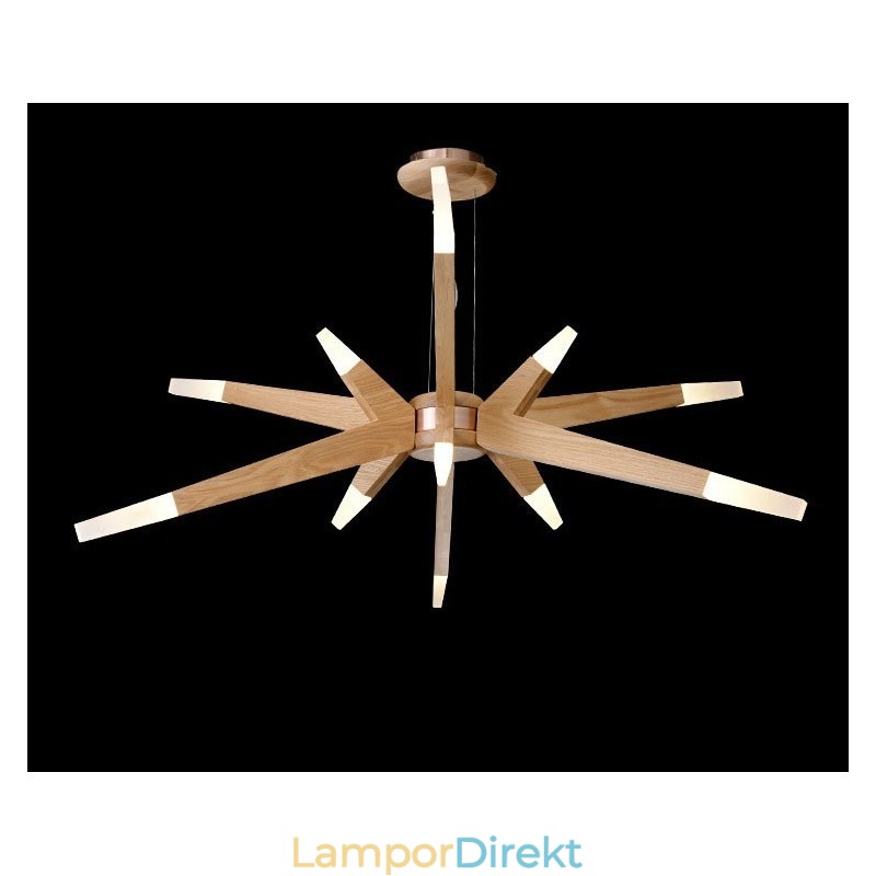 Modern Contemporary Wood 12 Light Pendellampa
