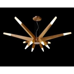 Modern Contemporary Wood 12 Light Pendellampa