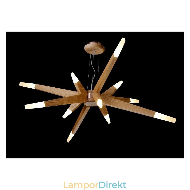Modern Contemporary Wood 12 Light Pendellampa