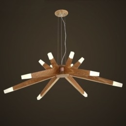 Modern Contemporary Wood 12 Light Pendellampa