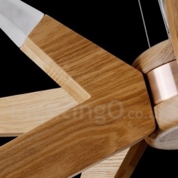Modern Contemporary Wood 12 Light Pendellampa