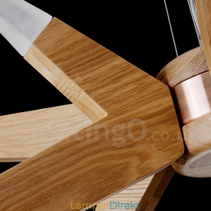 Modern Contemporary Wood 12 Light Pendellampa