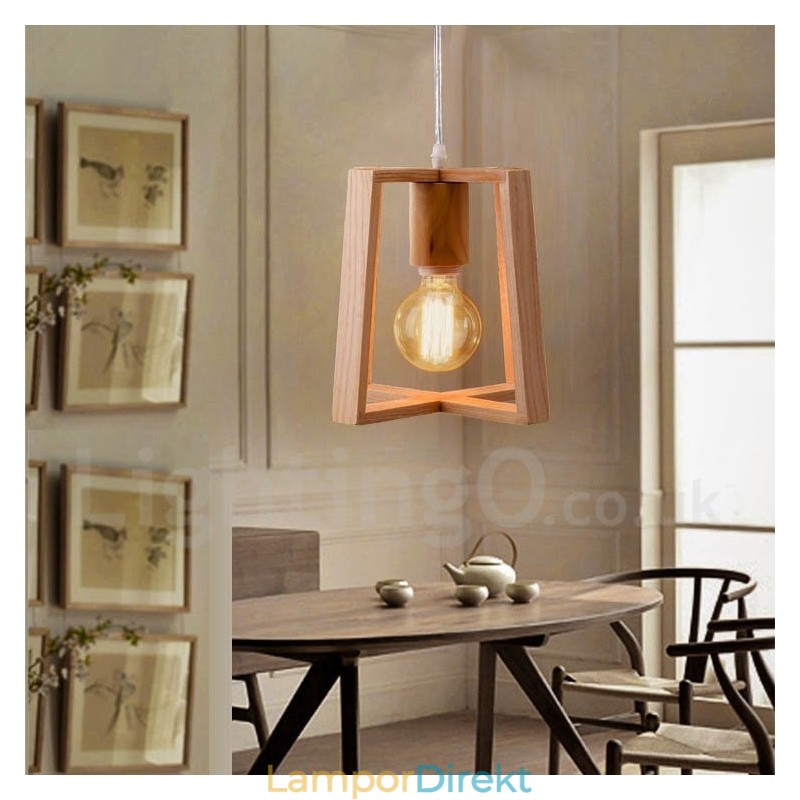 Trä Modern Contemporary 1 Light Pendellampa