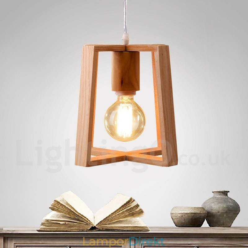 Trä Modern Contemporary 1 Light Pendellampa