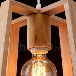 Trä Modern Contemporary 1 Light Pendellampa