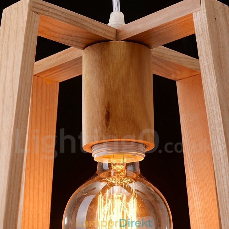 Trä Modern Contemporary 1 Light Pendellampa