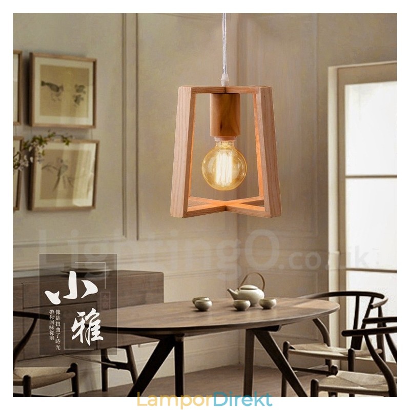 Trä Modern Contemporary 1 Light Pendellampa