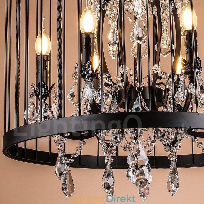 Retro Vintage Metal 4 Light Birdcage Pendellampa