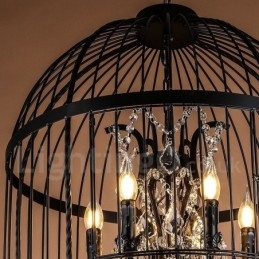 Retro Vintage Metal 8 Light Birdcage Pendellampa