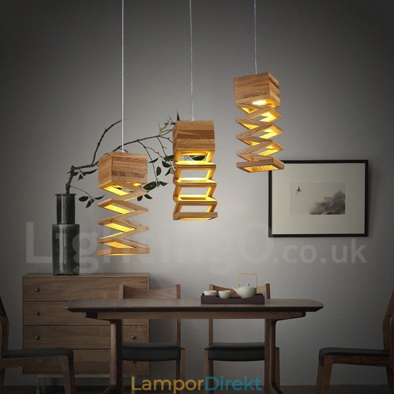 Modern Och Modern Trä Taklampa