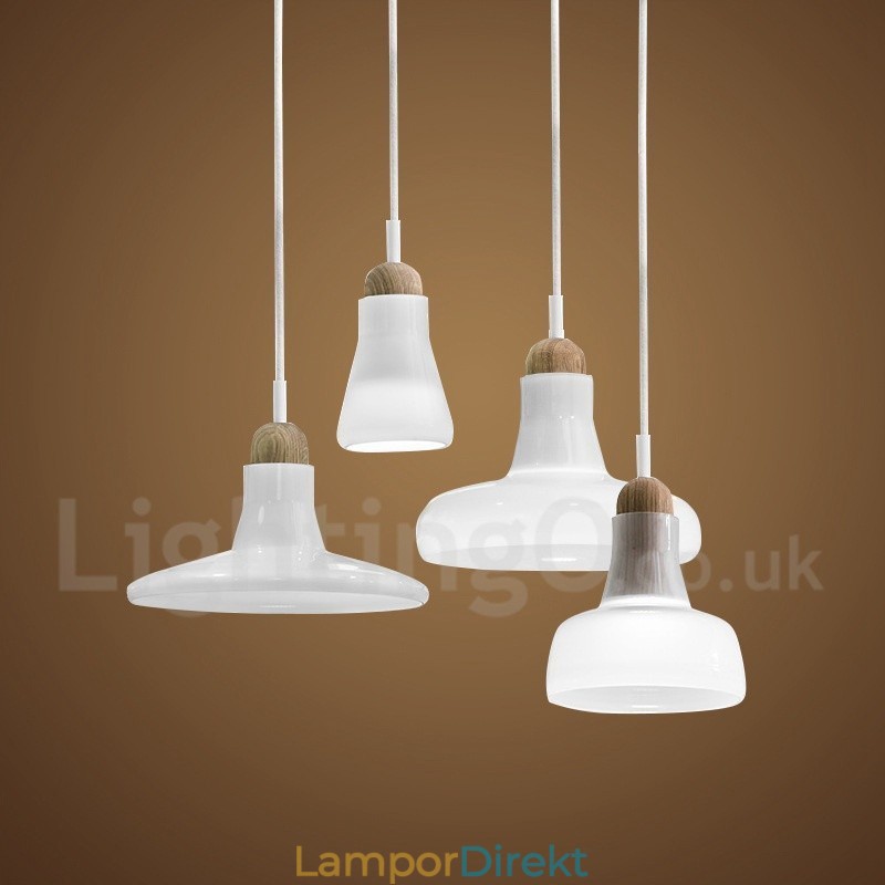 Retro Vintage Taklampa Med Glasskärmslampa