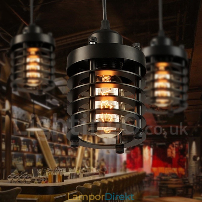 Retro Vintage Metall 1 Ljus Taklampa