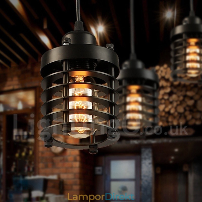 Retro Vintage Metall 1 Ljus Taklampa