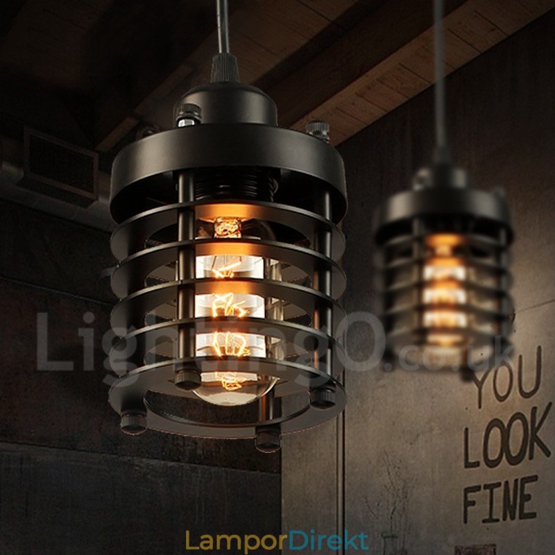 Retro Vintage Metall 1 Ljus Taklampa