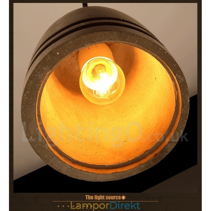 Retro Vintage Concrte Pendellampa
