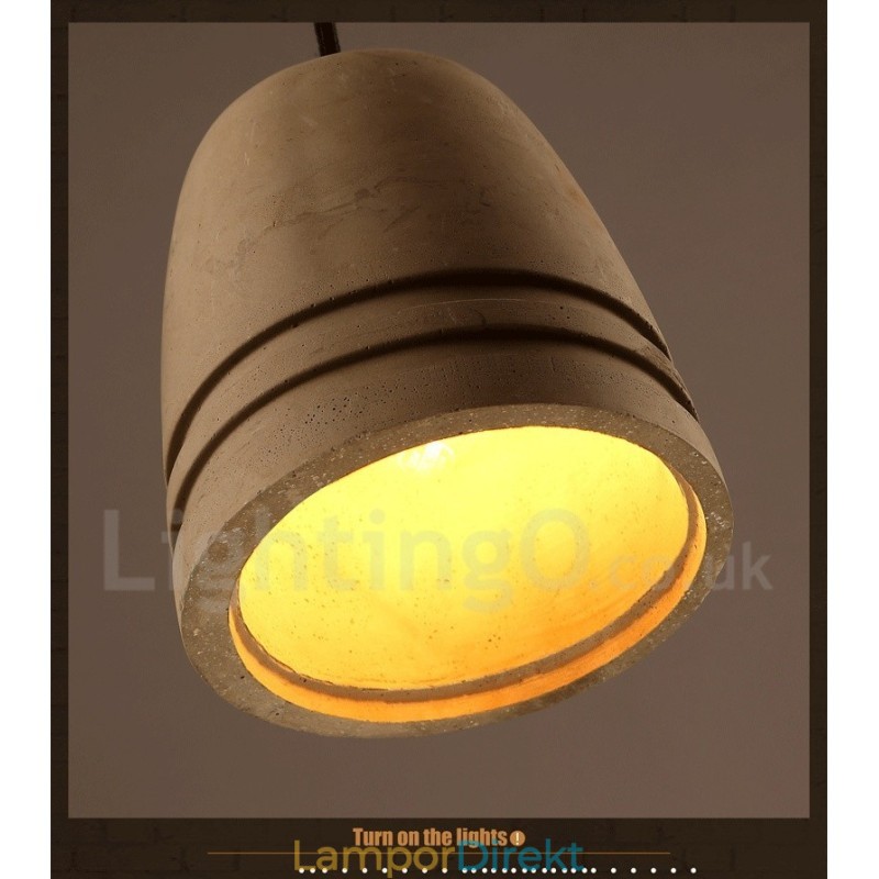 Retro Vintage Concrte Pendellampa