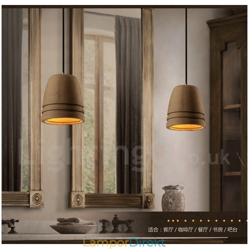 Retro Vintage Concrte Pendellampa