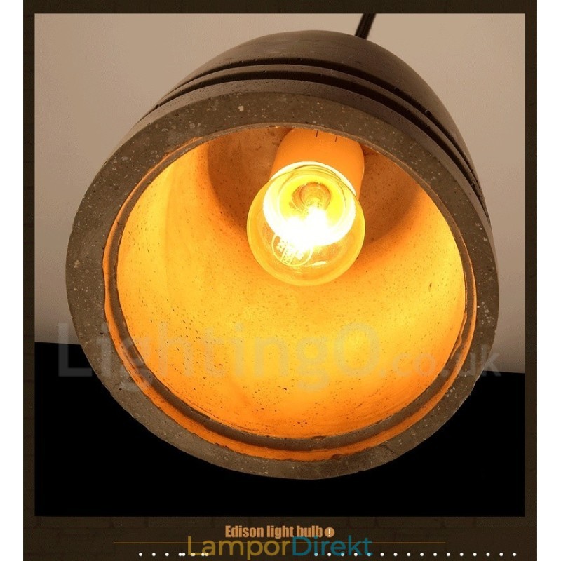 Retro Vintage Concrte Pendellampa