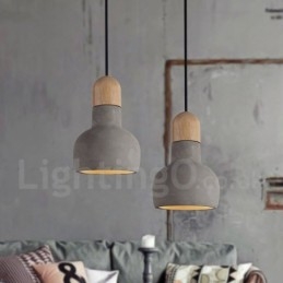 Retro Vintage Wood Concrte Single Light Pendellampa