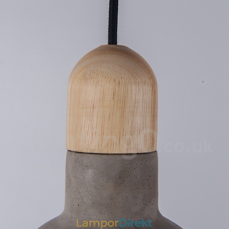 Retro Vintage Wood Concrte Single Light Pendellampa