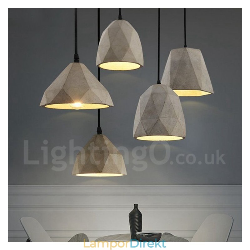 Vintage Concrte 1 Ljus Taklampa
