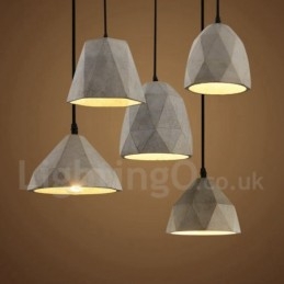Vintage Concrte 1 Ljus Taklampa