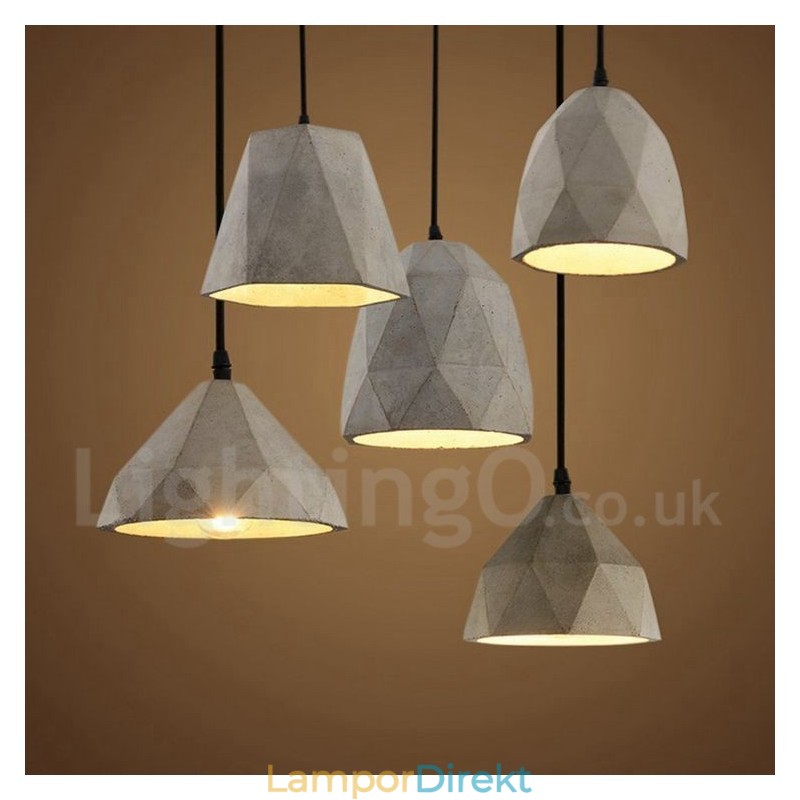 Vintage Concrte 1 Ljus Taklampa