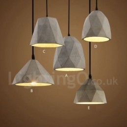 Vintage Concrte 1 Ljus Taklampa