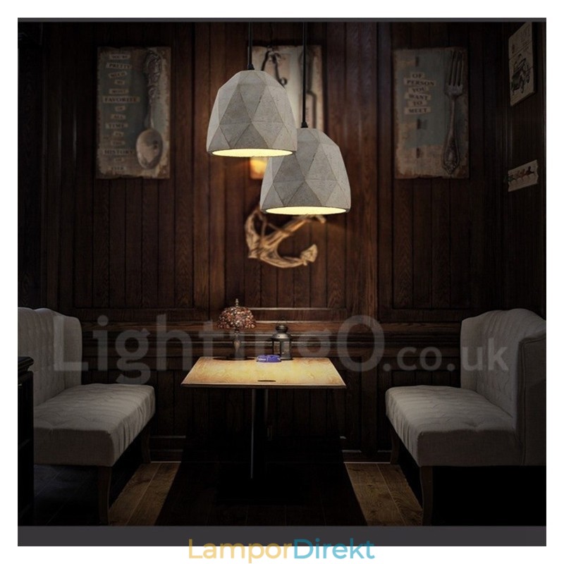 Vintage Concrte 1 Ljus Taklampa
