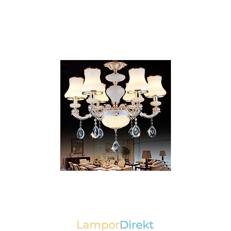 Den Lyxiga Natural Jade Pendellampa Av The European Crystal Pendant Lampa